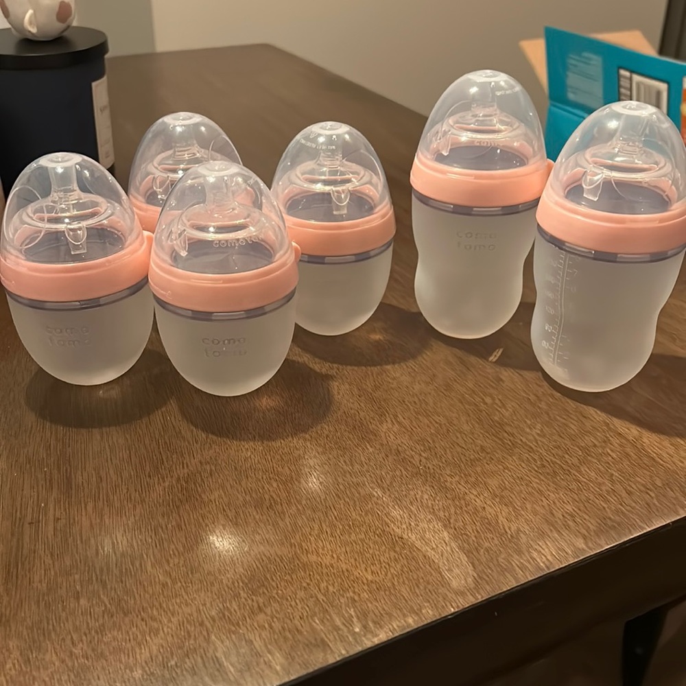 6 Pink Como Tomo Baby Bottles